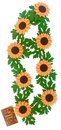 Garland with sunflowers 